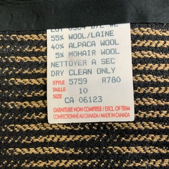 D’ORAZ Luxury Wool Alpaca Mohair Blend Lined Blazer MADE IN CANADA Sz 10 - Picture 7 of 8